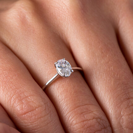 1 Carat Oval Cut Simulated Diamond Ring